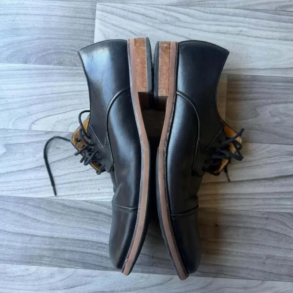Florsheim Cap Toe Leather Oxford Shoes 10.5D Black
